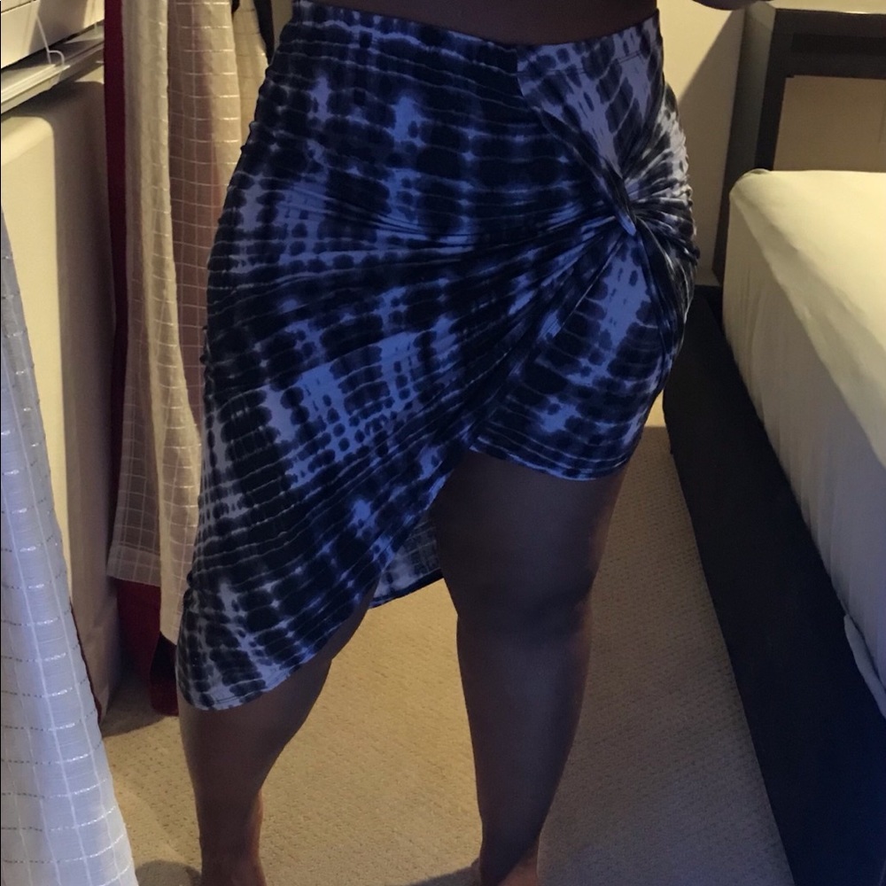 Tie dye asymmetrical skirt